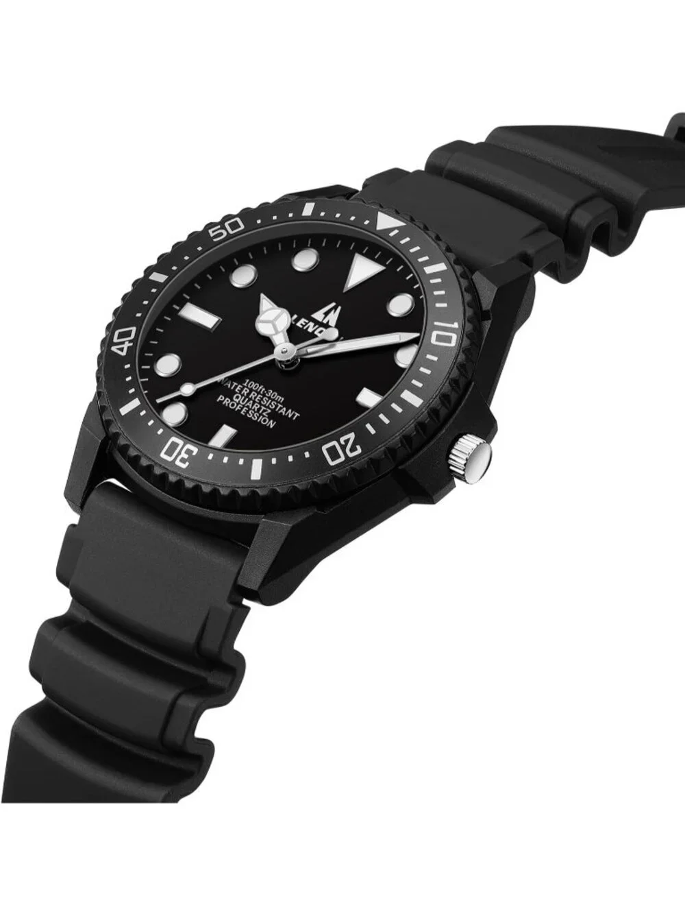 Men's Black Analog Quartz Leather Waterproof Luminous Luxury Casual Wrist Watch